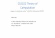 CS3102 Theory of Computation - Computer Science