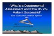 “What’s a Departmental Assessment and How do You Make it 
