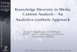 Knowledge Diversity in Media Content Analysis An Analytico 