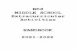 BDS MIDDLE SCHOOL Extracurricular Activities HANDBOOK 2021 