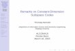 Remarks on Constant-Dimension Subspace Codes - ALCOMA 15