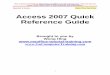 Access 2007 Quick Reference Guide - Free Office 2010, 2007 and