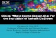 Clinical Whole Exome Sequencing: For the Evaluation of Genetic