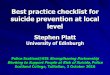 Best practice checklist for suicide prevention at local level