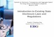 Introduction to Existing State Disclosure Laws and Regulations