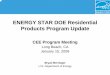 ENERGY STAR DOE Residential Products Program Update