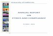 ANNUAL REPORT ON ETHICS AND COMPLIANCE - University of