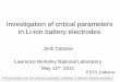 Investigation of critical parameters in Li-ion battery electrodes