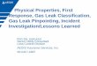 Physical Properties, First Response, Gas Leak Classification, Gas