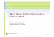 Open Source Software Communities - Lessons Learnt