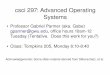 csci 297: Advanced Operating Systems