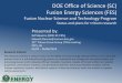 DOE Office of Science (SC) Fusion Energy Sciences (FES)