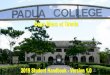 Padua College Student Handbook 2019