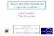 Phases and phase transitions of quantum materials