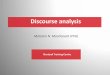 Discourse analysis - University of Warwick