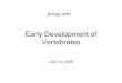 Early Development of Vertebrates