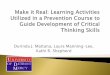 Make it Real: Learning Activities Utilized in a Prevention Course to