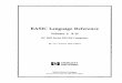 BASIC Language Reference Volume 1