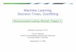 Machine learning and Decision trees - Carnegie Mellon University
