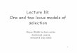 Lecture 18: One and two locus models of selection - Bruce Walsh's