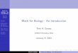 Math for Biology - An Introduction