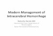 Modern Management of Intracerebral Hemorrhage