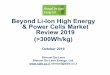 Beyond Li-Ion High Energy & Power Cells Market Review 2019 