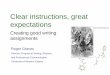 Clear Instructions, Great Expectations: Creating good writing