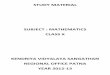 STUDY MATERIAL SUBJECT : MATHEMATICS CLASS X