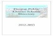 Oregon Public Charter Schools Directory 2012-2013 - Oregon State