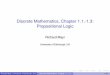 Discrete Mathematics, Chapter 1.1.-1.3: Propositional Logic