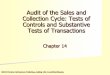 Audit of the Sales and Collection Cycle: Tests of Controls and