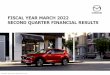 FISCAL YEAR MARCH 2022 SECOND QUARTER FINANCIAL …