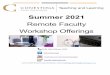 Remote Faculty Workshop Offerings
