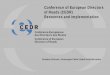 Conference of European Directors of Roads (CEDR) Resources 