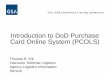Introduction to DoD Purchase Card Online System (PCOLS)