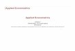 Applied Econometrics Applied Econometrics - IES