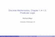 Discrete Mathematics, Chapter 1.4-1.5: Predicate Logic