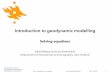 Introduction to geodynamic modelling