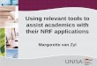 Using relevant tools to assist academics with their NRF 