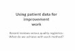Using patient data for improvement work