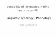 Linguistic Typology - Phonology