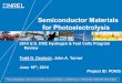 Semiconductor Materials for Photoelectrolysis