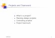 What is a project? Planning design projects Controlling 
