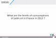 What are the levels of consumptions of palm oil in France 