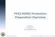 PY22 HSPAC Promotion Preparation Overview