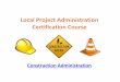 Local Project Administration Certification Course
