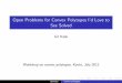Open Problems for Convex Polytopes I'd Love to See Solved
