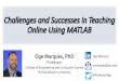 Challenges and Successes in Teaching Online Using MATLAB