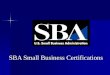 SBA Small Business Certifications